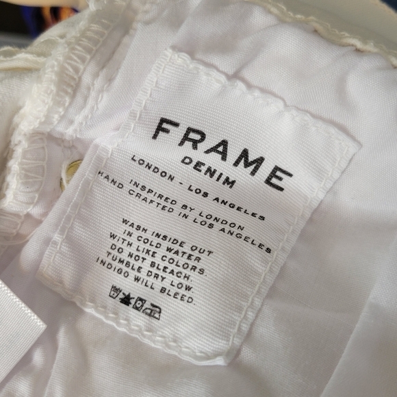 FRAME Le Skinny de Jeanne Crop White Denim Jeans Women's Size 31 Low Rise Skinny - Picture 13 of 14
